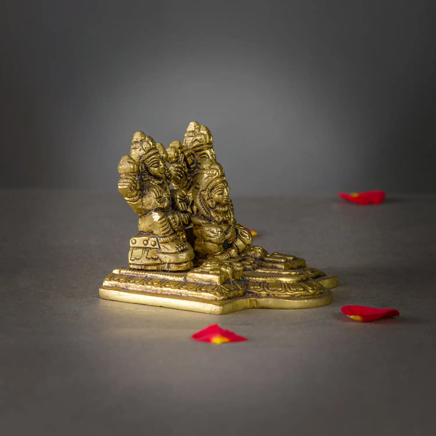 Brass Ganesha Kuber and Lakshmi idol - 2 inches - image 3