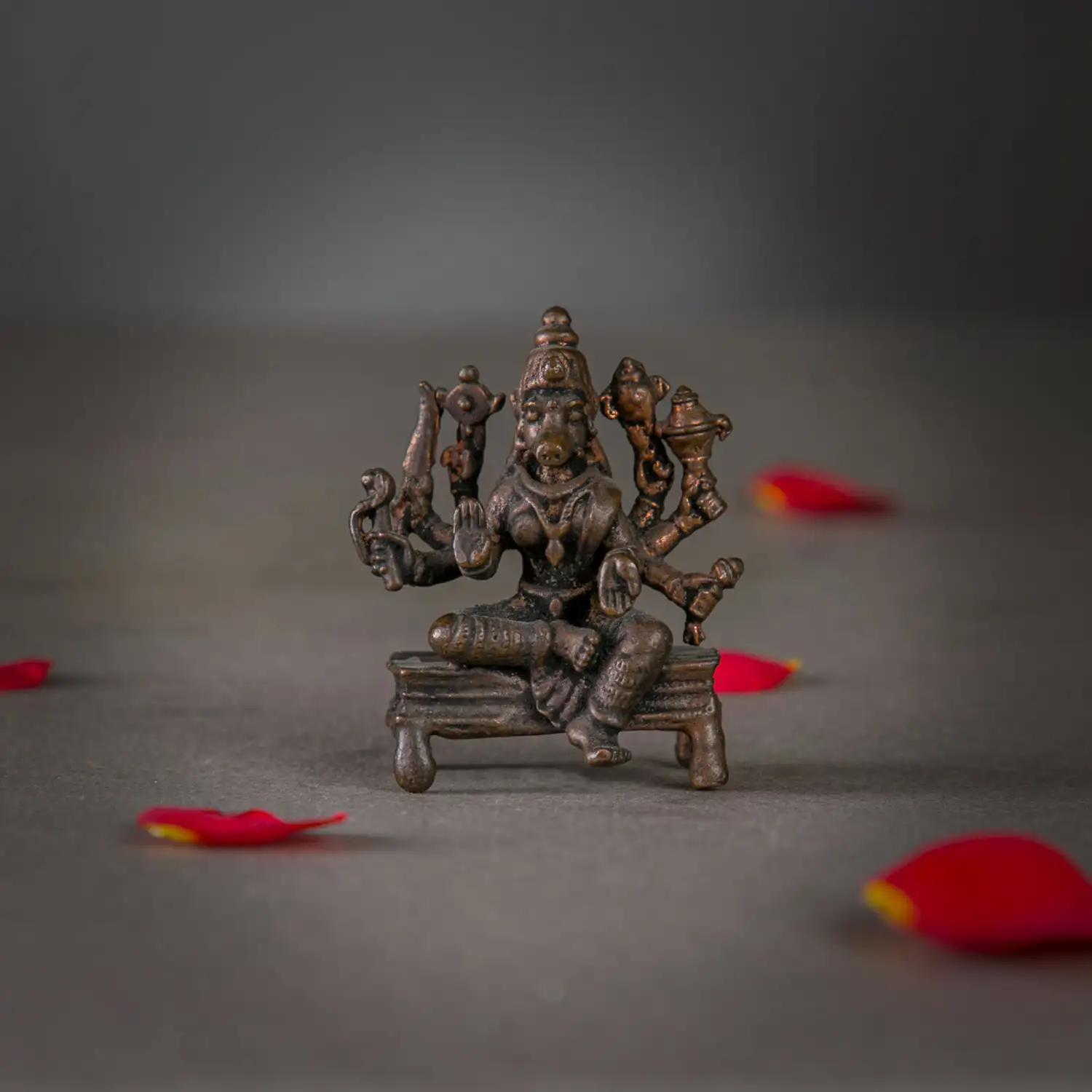 2 inches Copper Varahi amman 8 hands