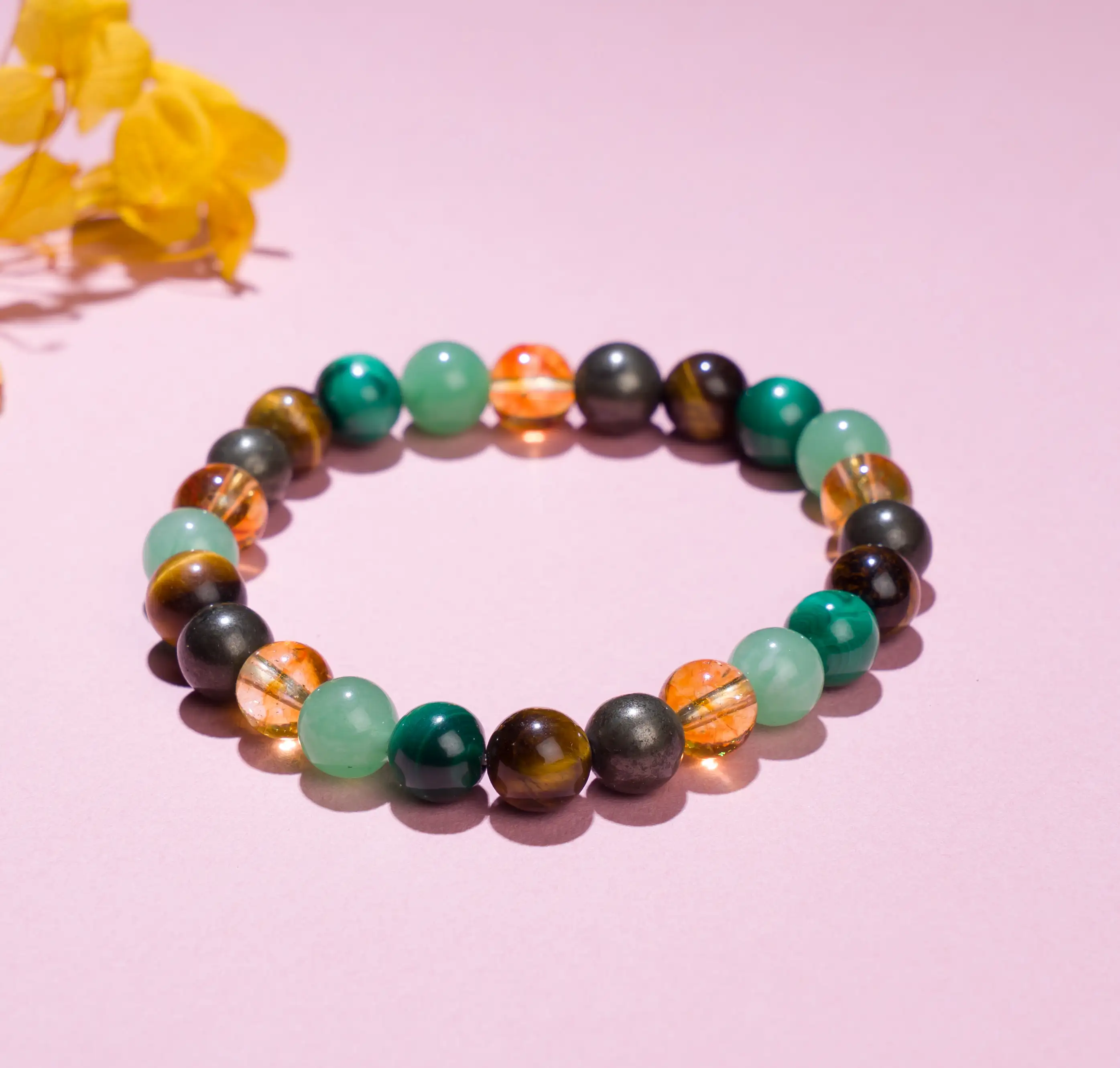 8mm Money Magnet with Malachite Crystal Bracelet