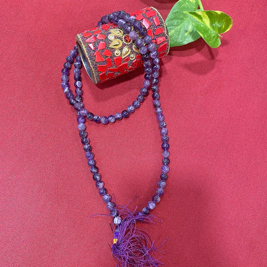 8mm Amethyst Crystal stone mala 108 beads - image 4