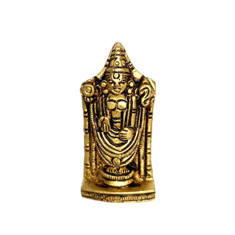 Brass Lord Balaji Perumal idol for pooja room and car dashboard 2 1/2 inches - image 3