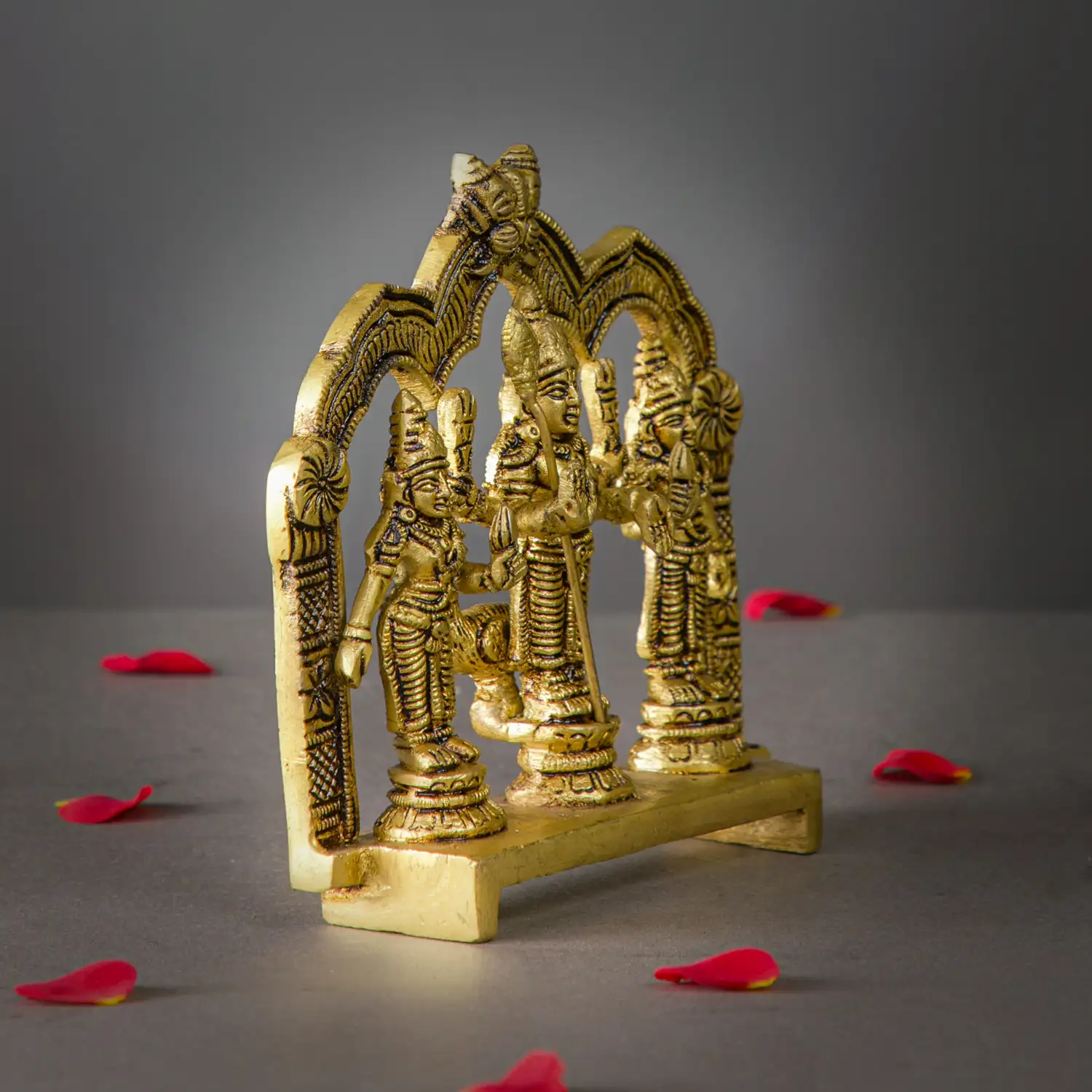 5.5 inches Brass Murugan Valli Deivanai frame idol - secondary