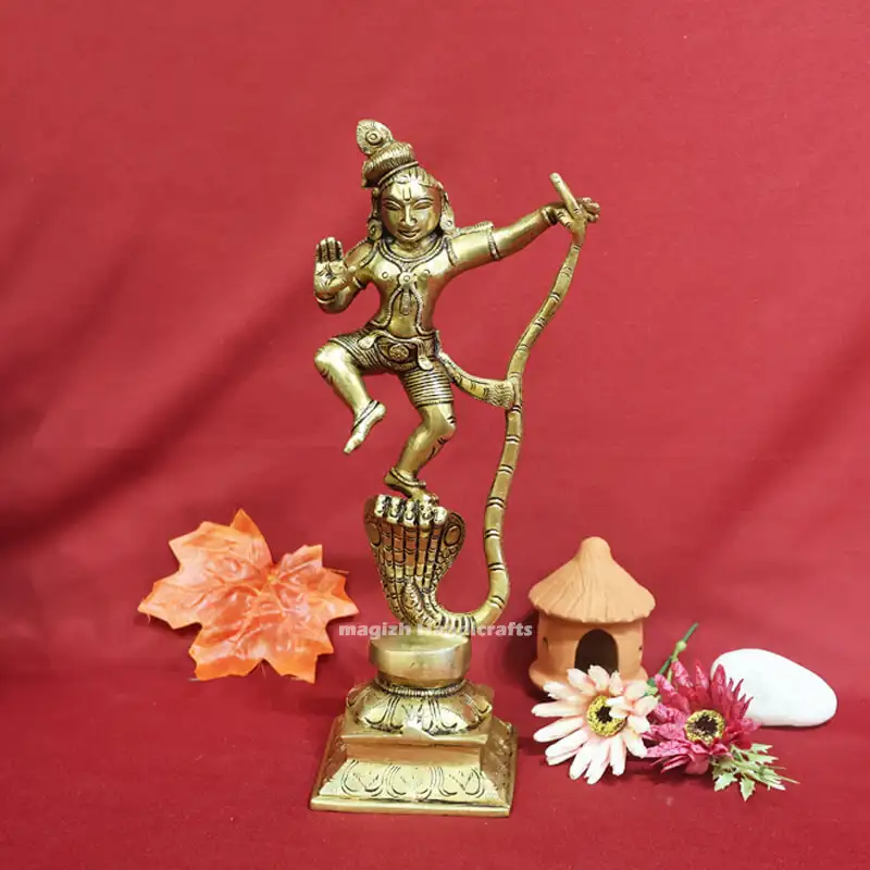10.5 inches Brass Kalinga Krishna idol SC