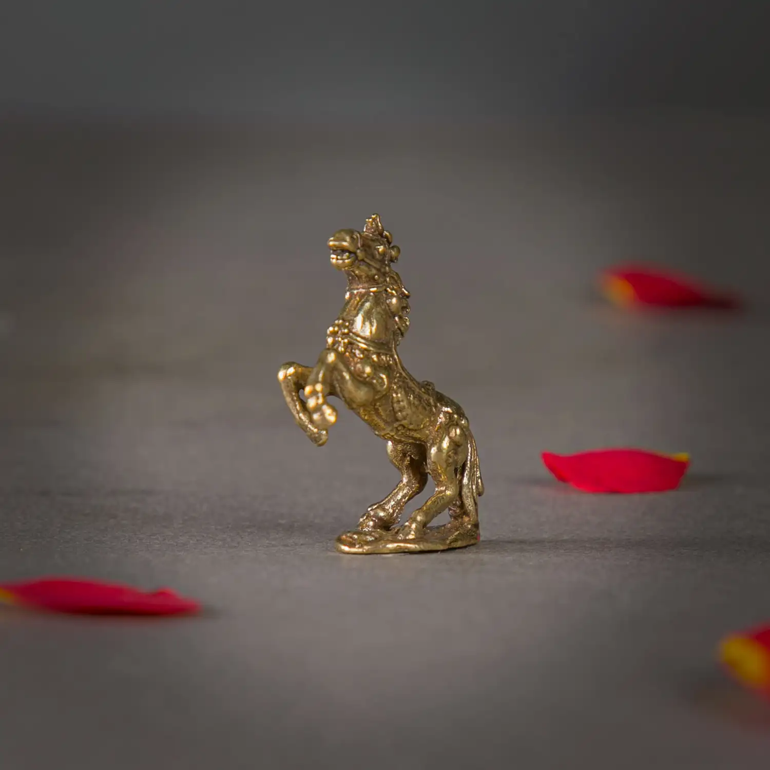 1-Inch Pure Brass Rearing Stallion – Miniature Horse Sculpture - secondary