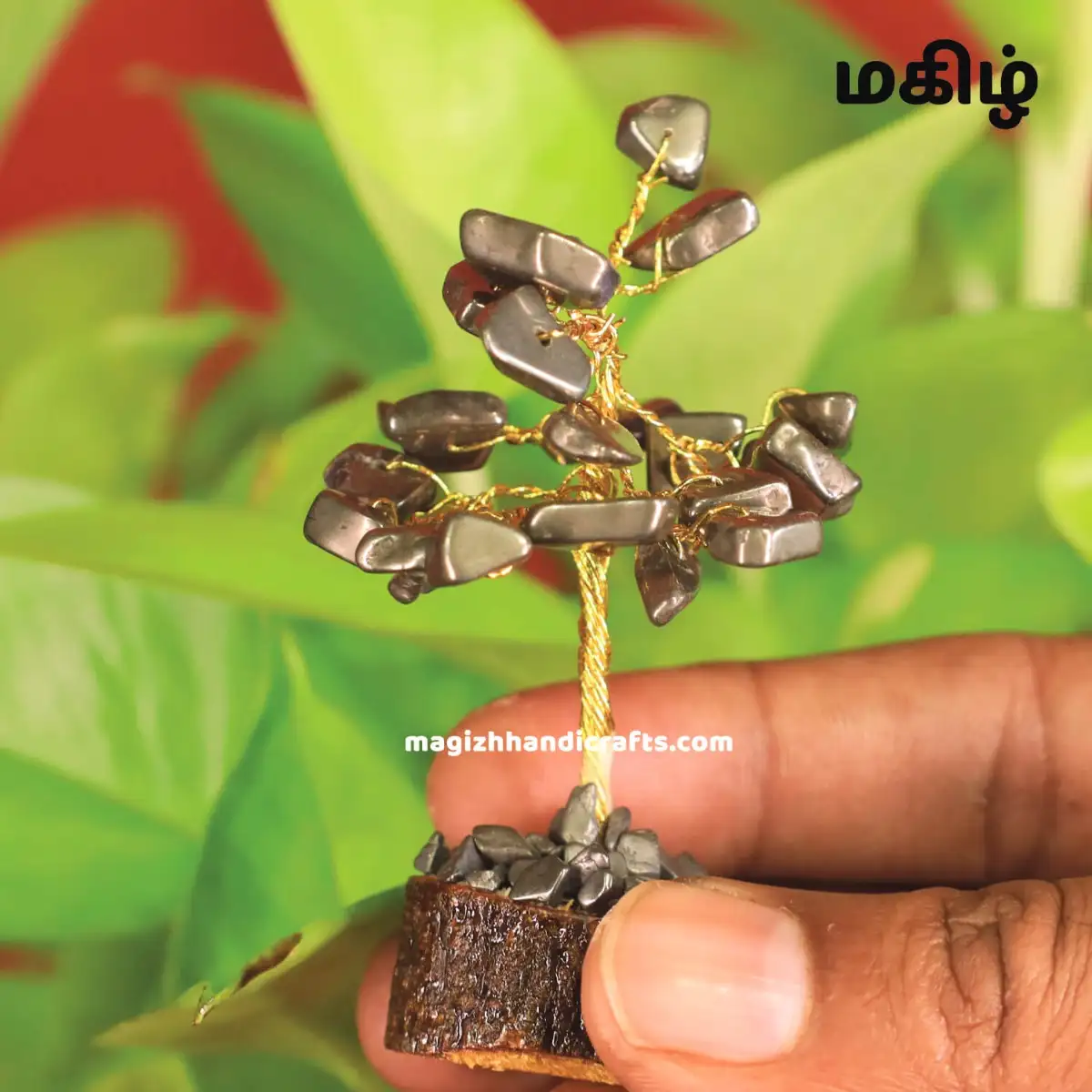 Mini Pyrite crystal stone tree - 25 beads - secondary