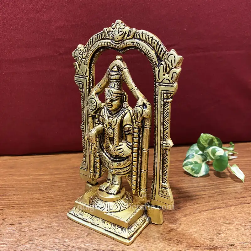 Brass Frame Thirupathi Balaji 6.5 inches - image 4