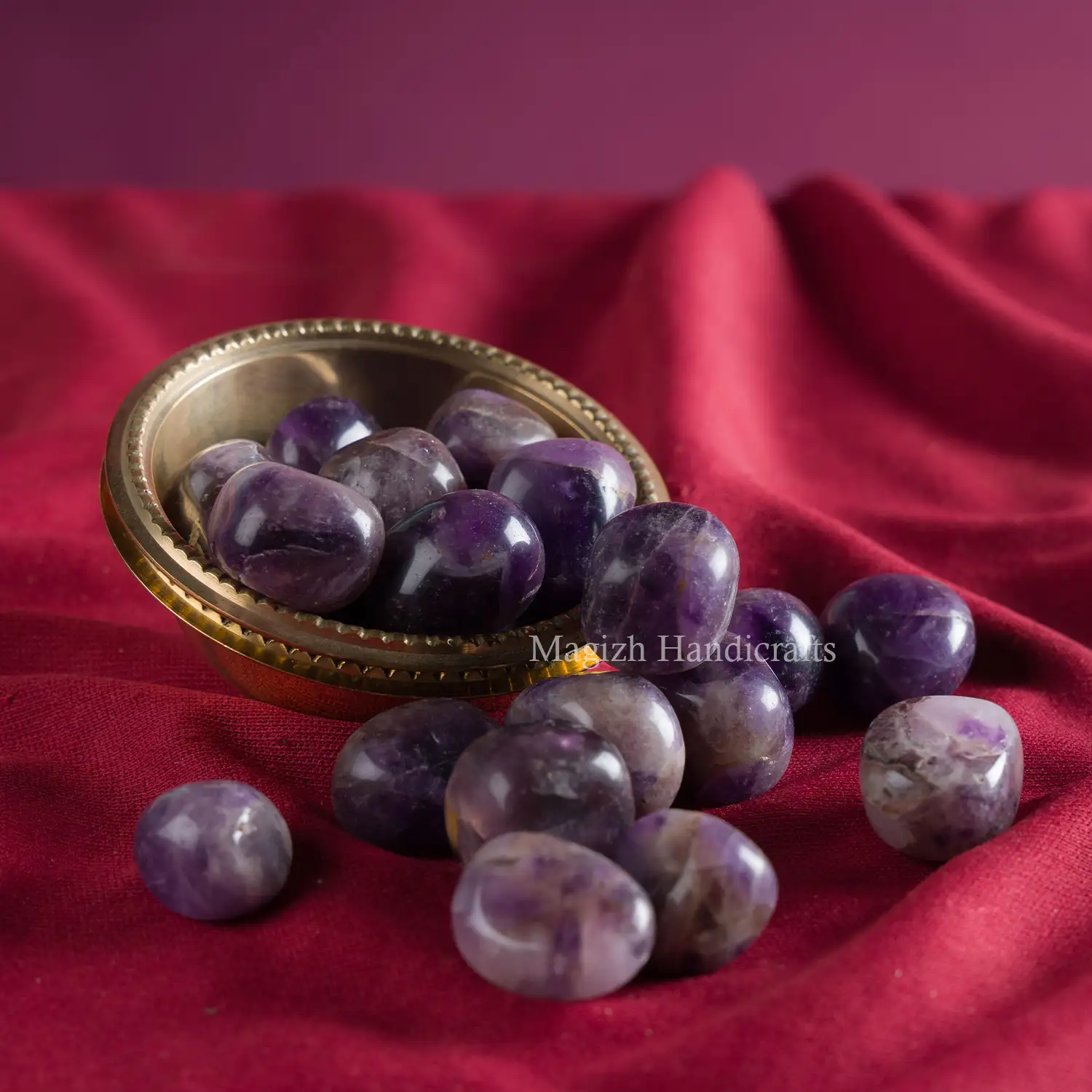 Amethyst crystal tumble stones - secondary