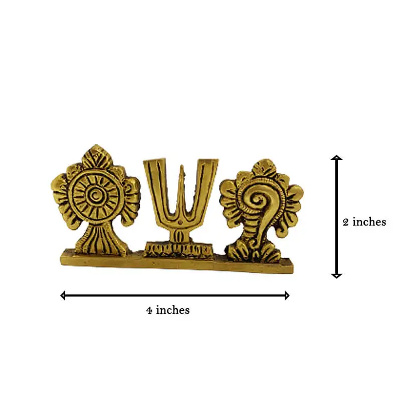 Brass Sangu Chakram Namam table top - secondary