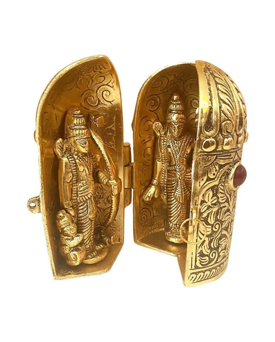 Aluminium gold brass Rama lakshman seetha Hanuman darbar statue - image 6