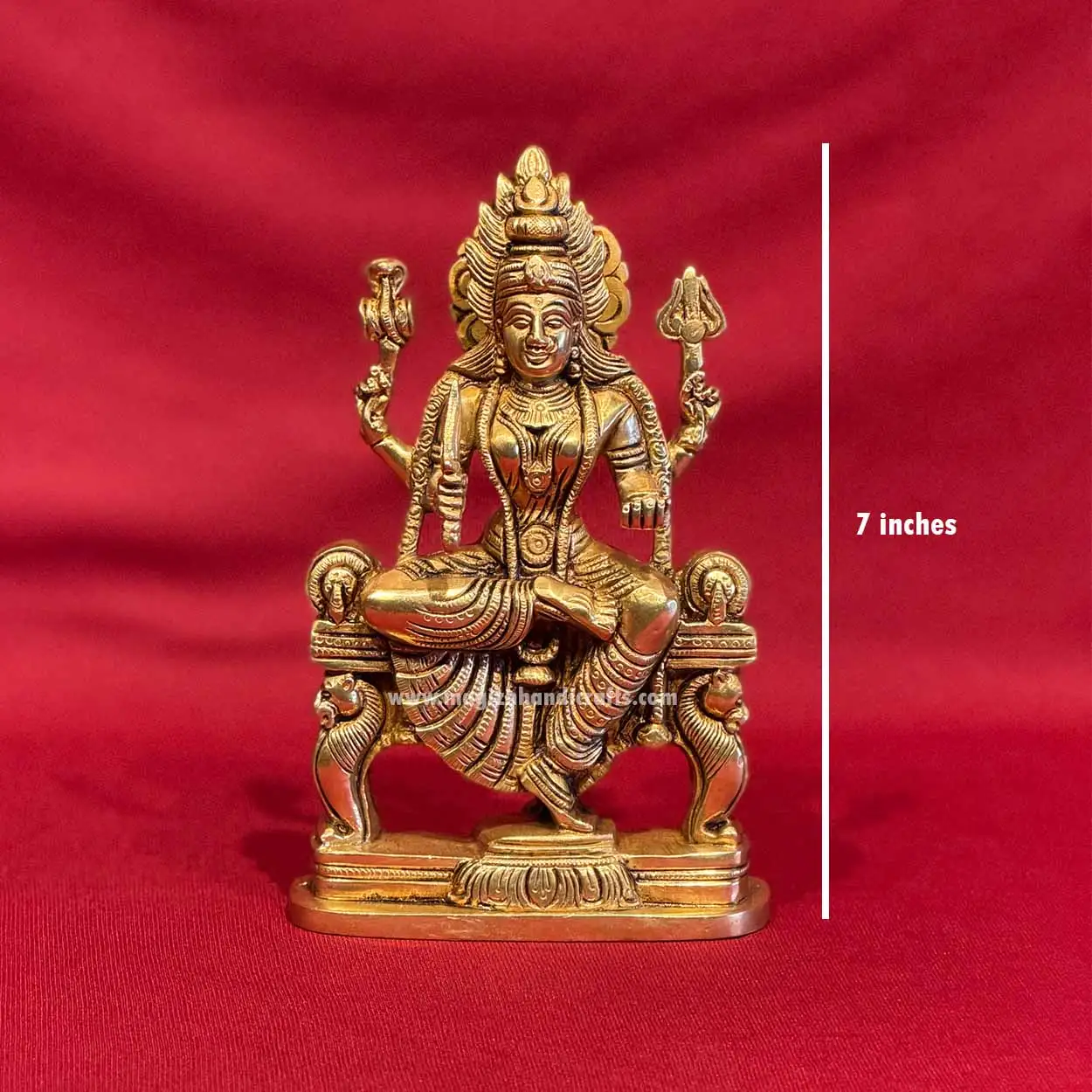 7 inches brass Mariamman statue SC - image 4