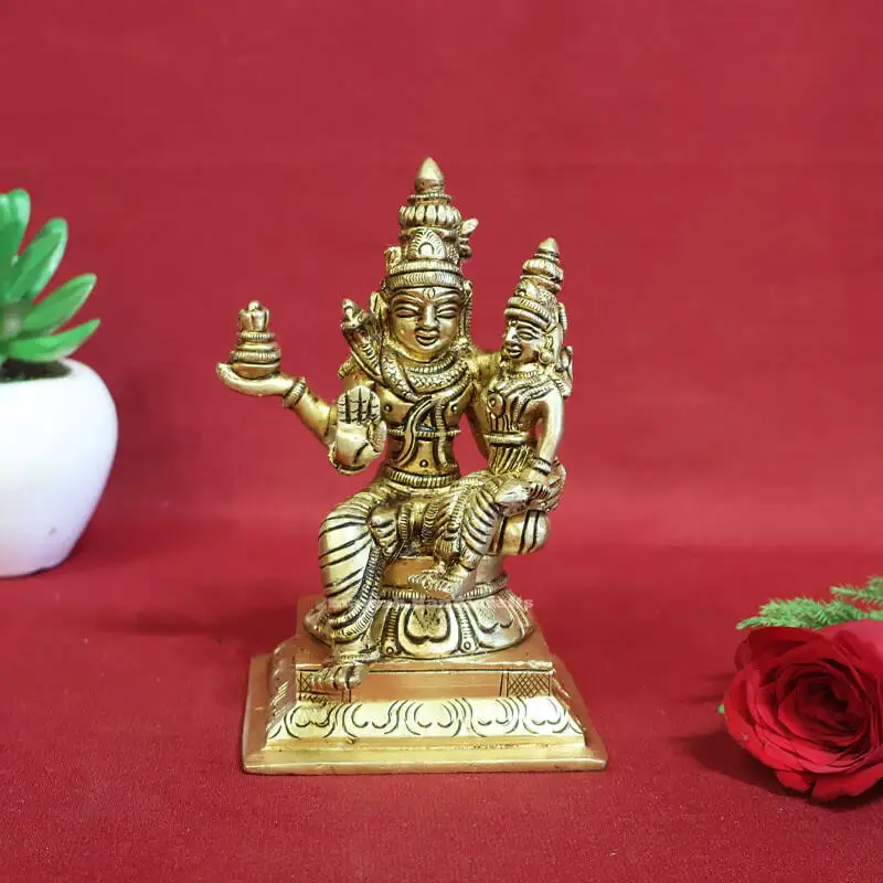 5 Inches Brass Swarna Akarshana Bhairava Idol