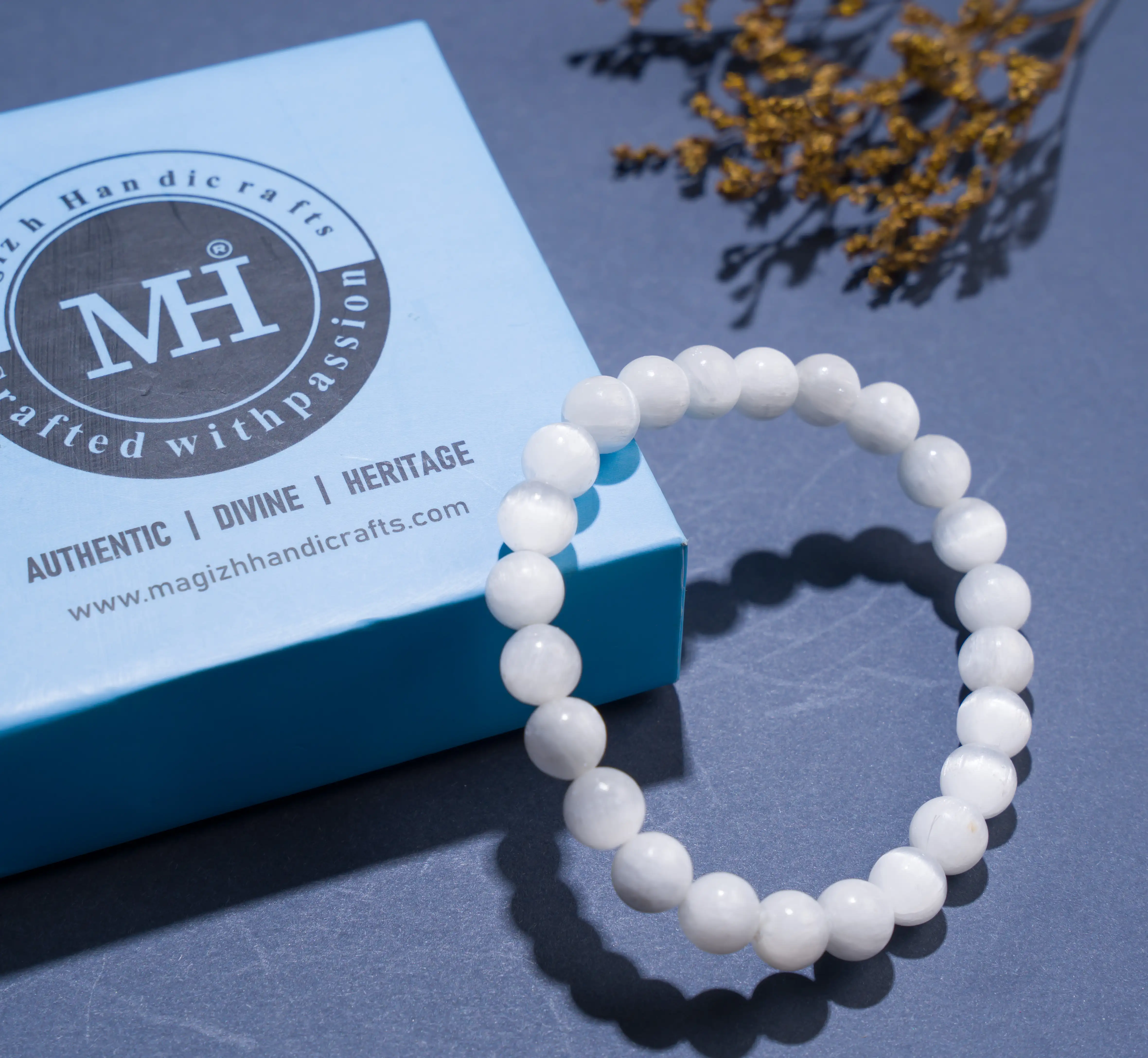 8mm Selenite Crystal Bracelet - image 3