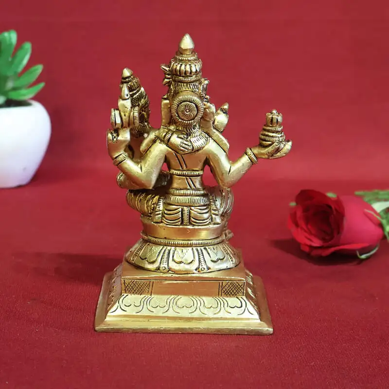 5 Inches Brass Swarna Akarshana Bhairava Idol - secondary