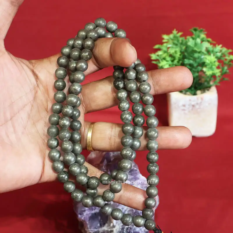 Pyrite crystal Stone mala (8 mm)