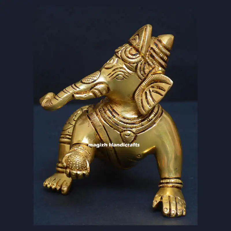 Brass Bala Ganapathy Idol - 3 inches - image 1