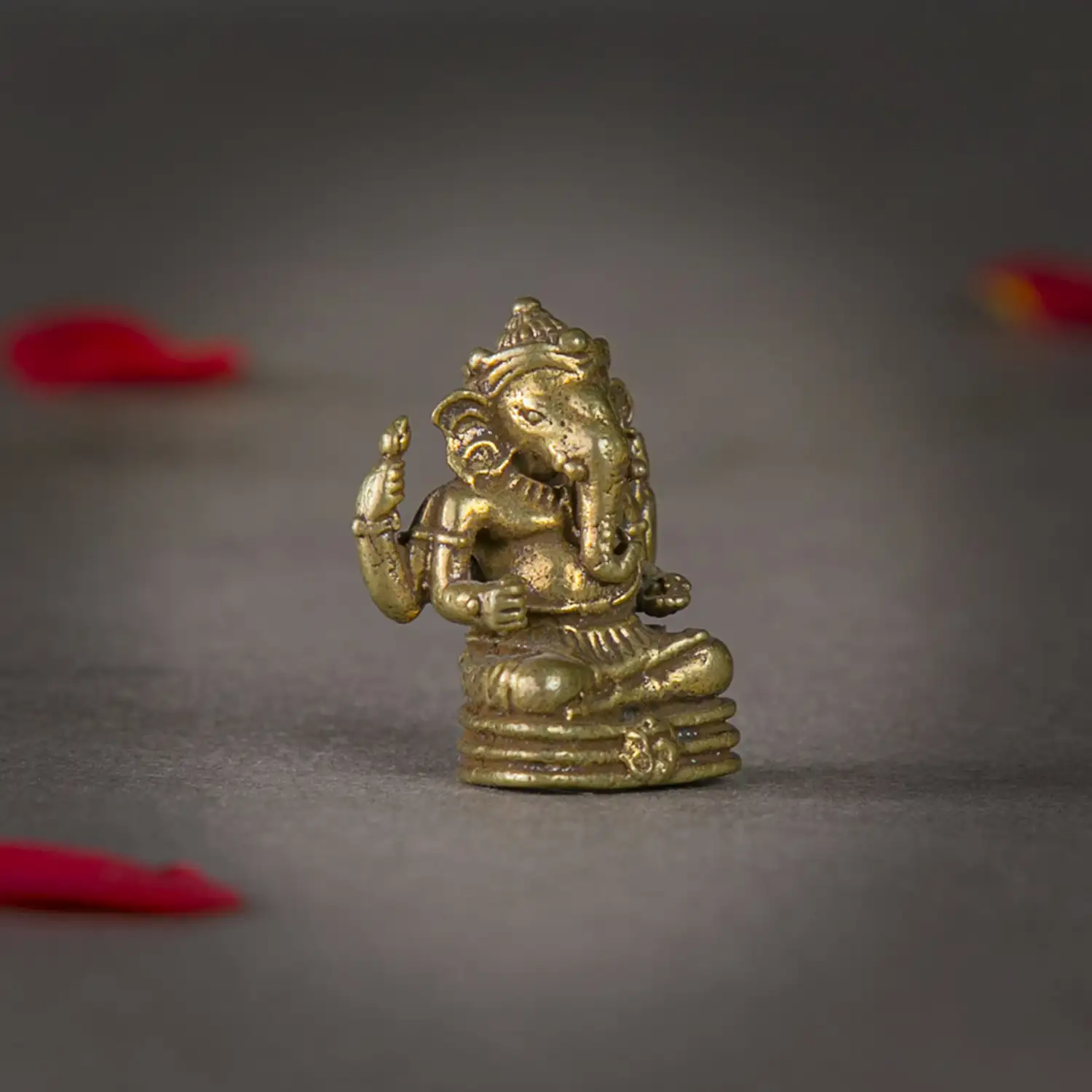 1 inch Mini Brass Sitting Ganesha idol - secondary