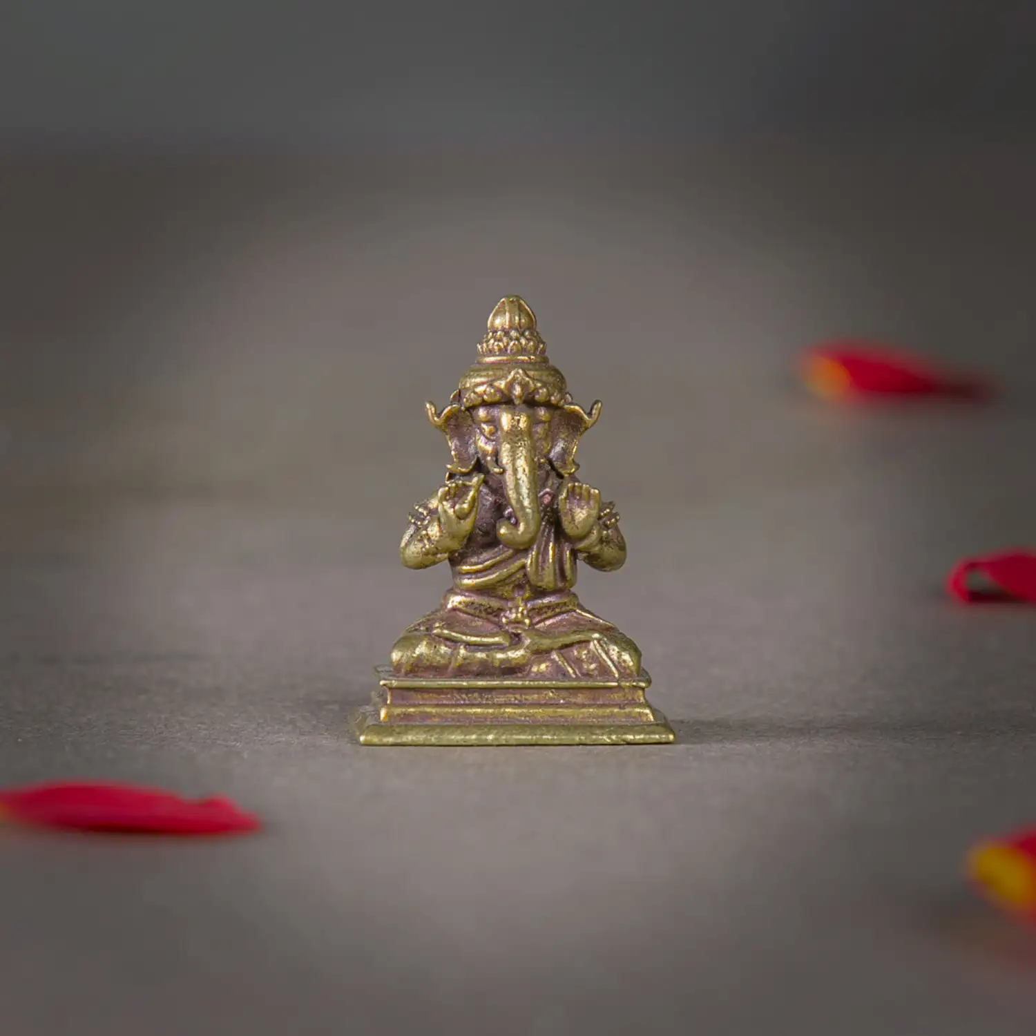 1 inch Mini Brass Sitting Asirvad Ganesha idol
