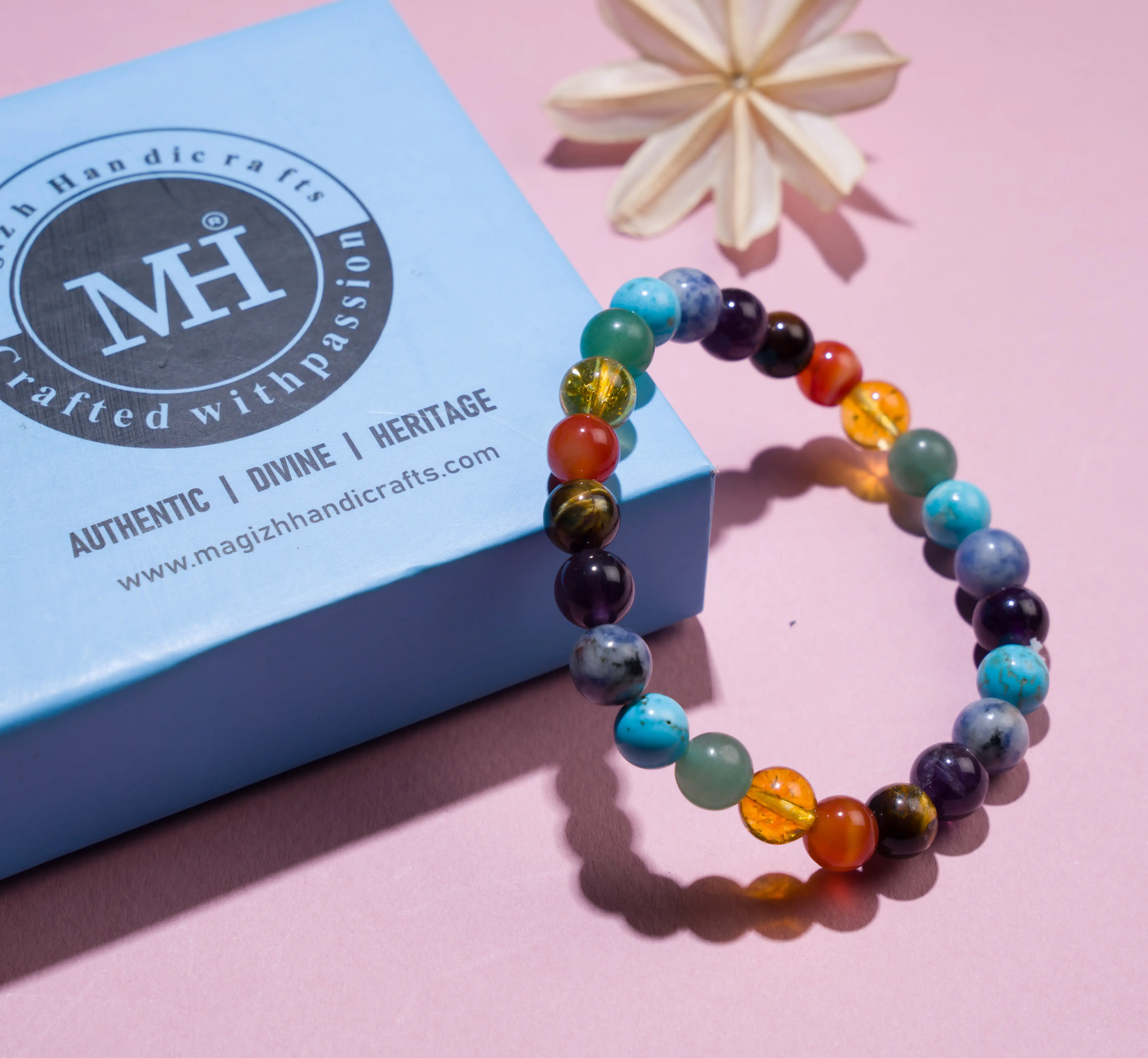 8mm 7 Chakra Crystal Healing Bracelet - image 2