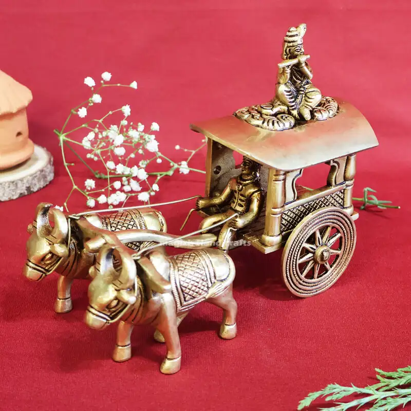 6 inches Double Bullock cart Krishna SC - image 3