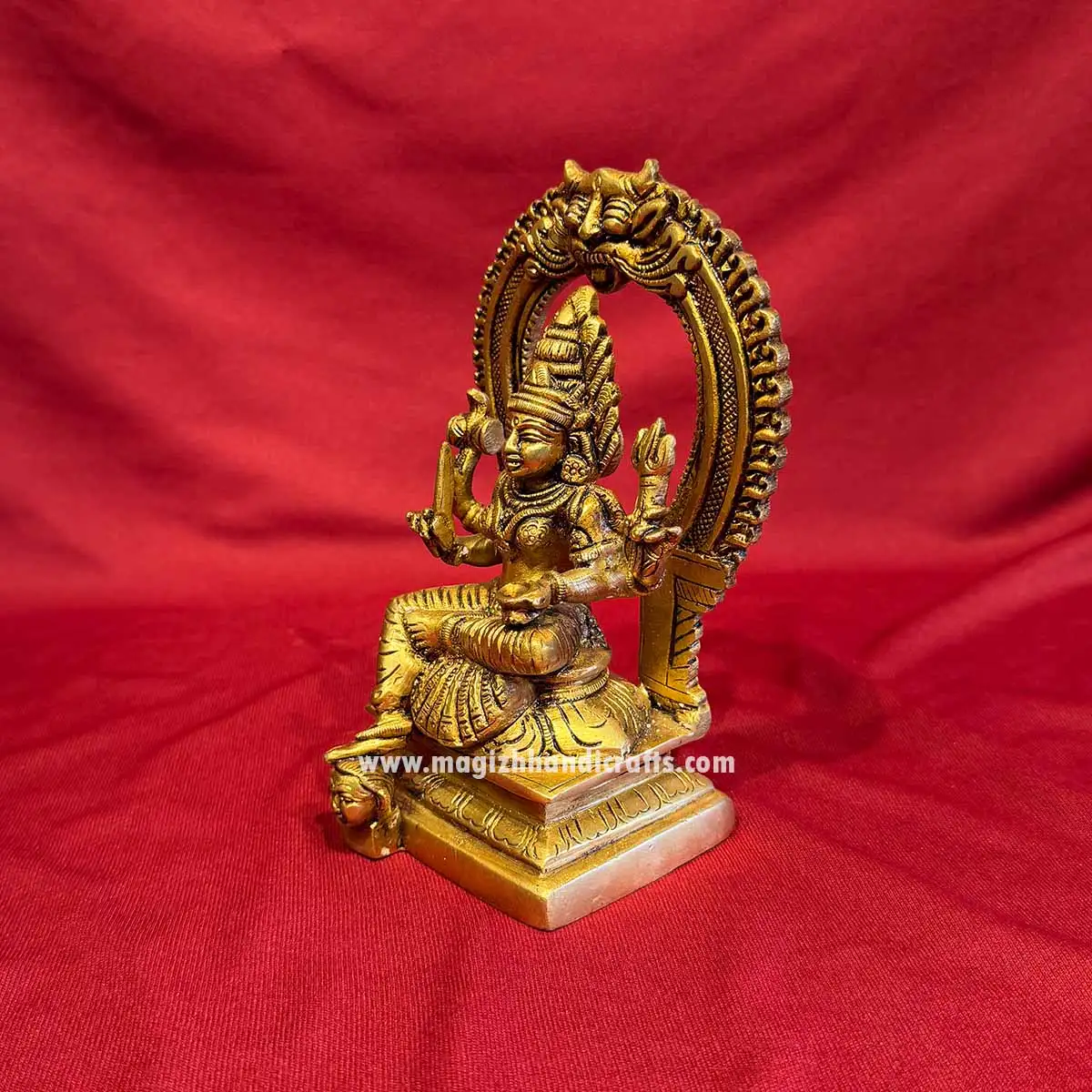 6.5 inches brass Mariamman with Thiruvachi idol - image 3