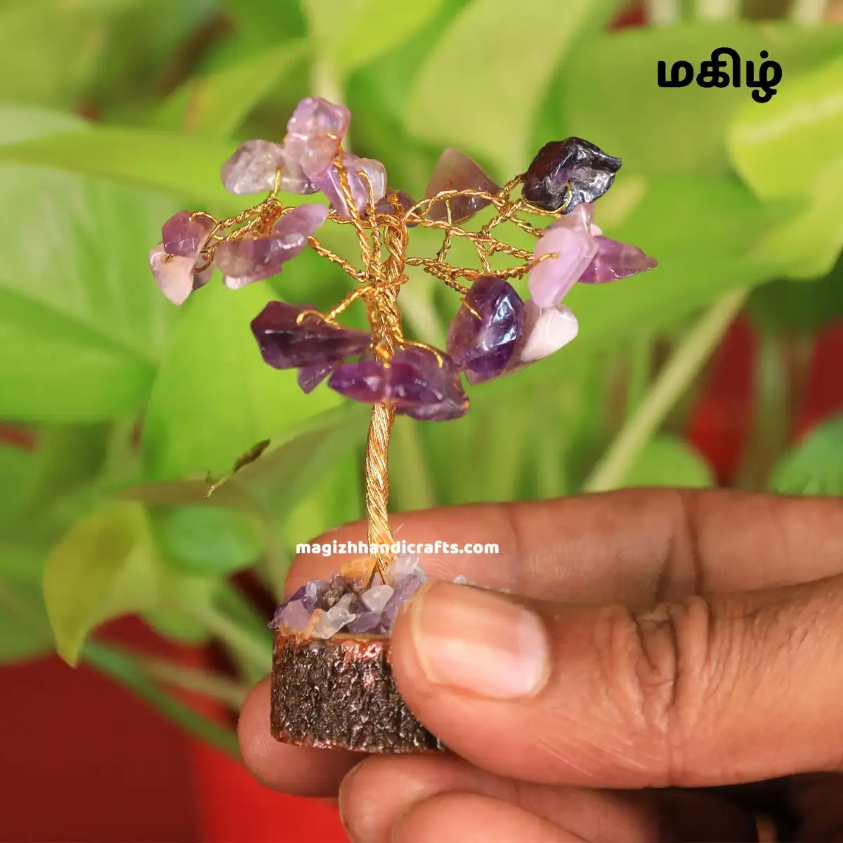 Mini Amethyst crystal stone tree - 25 beads - image 3