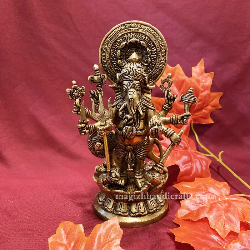 8 inches Kan Drishti Ganesha idol