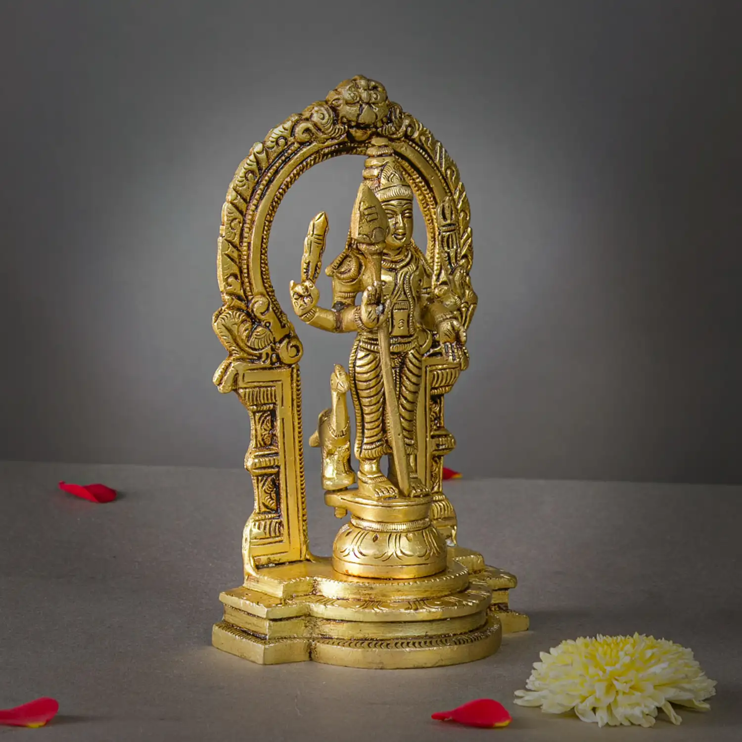 Brass Thiruvachi god Murugan idol - image 3