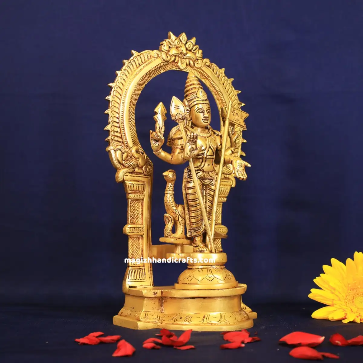 Brass Murugan with Thiruvachi Vel and Kodi idol - 16 inches - secondary