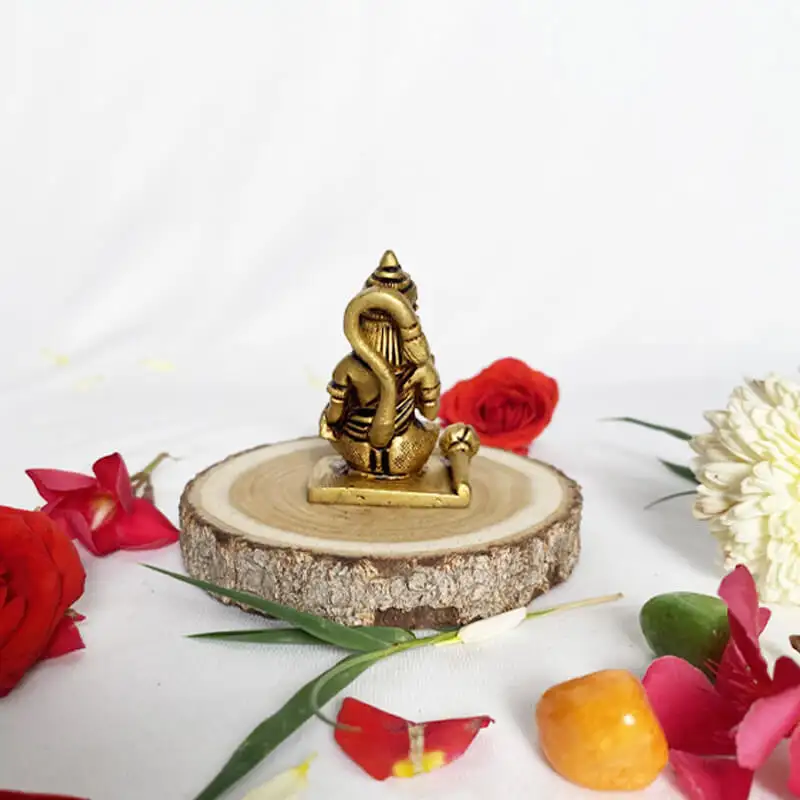 Brass Lord Hanuman for pooja room and car dashboard 2 1/2 inches - secondary
