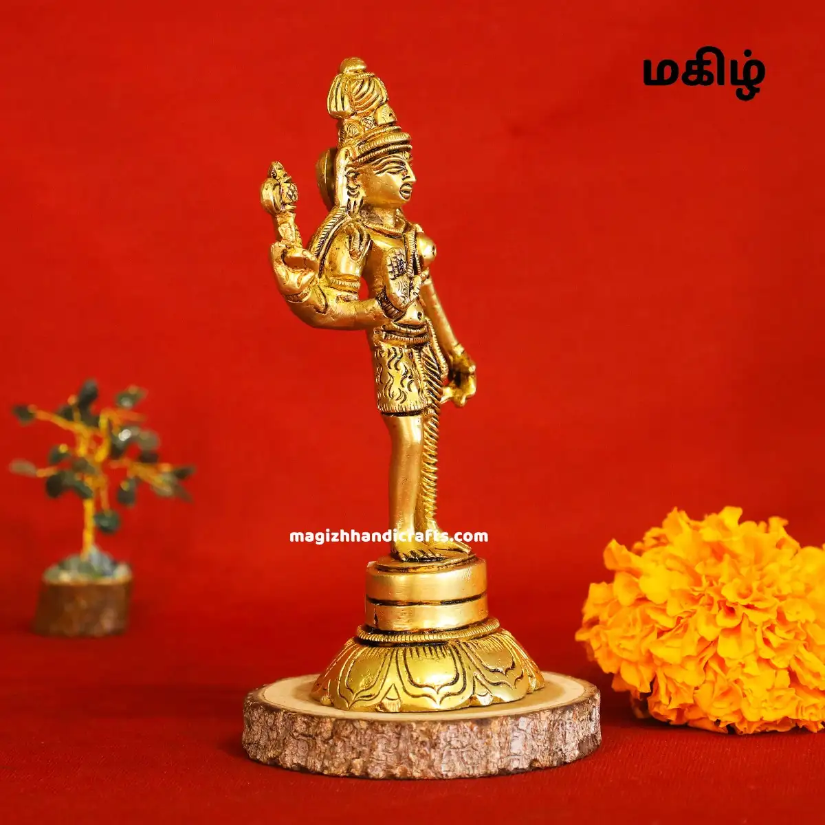 Brass Standing Arthanareeswarar idol - 6 inches - image 3