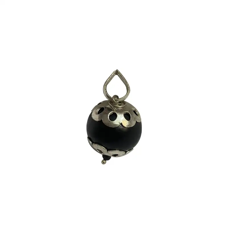 Original Karungali / Ebony Wood bead pendant 20mm - image 3