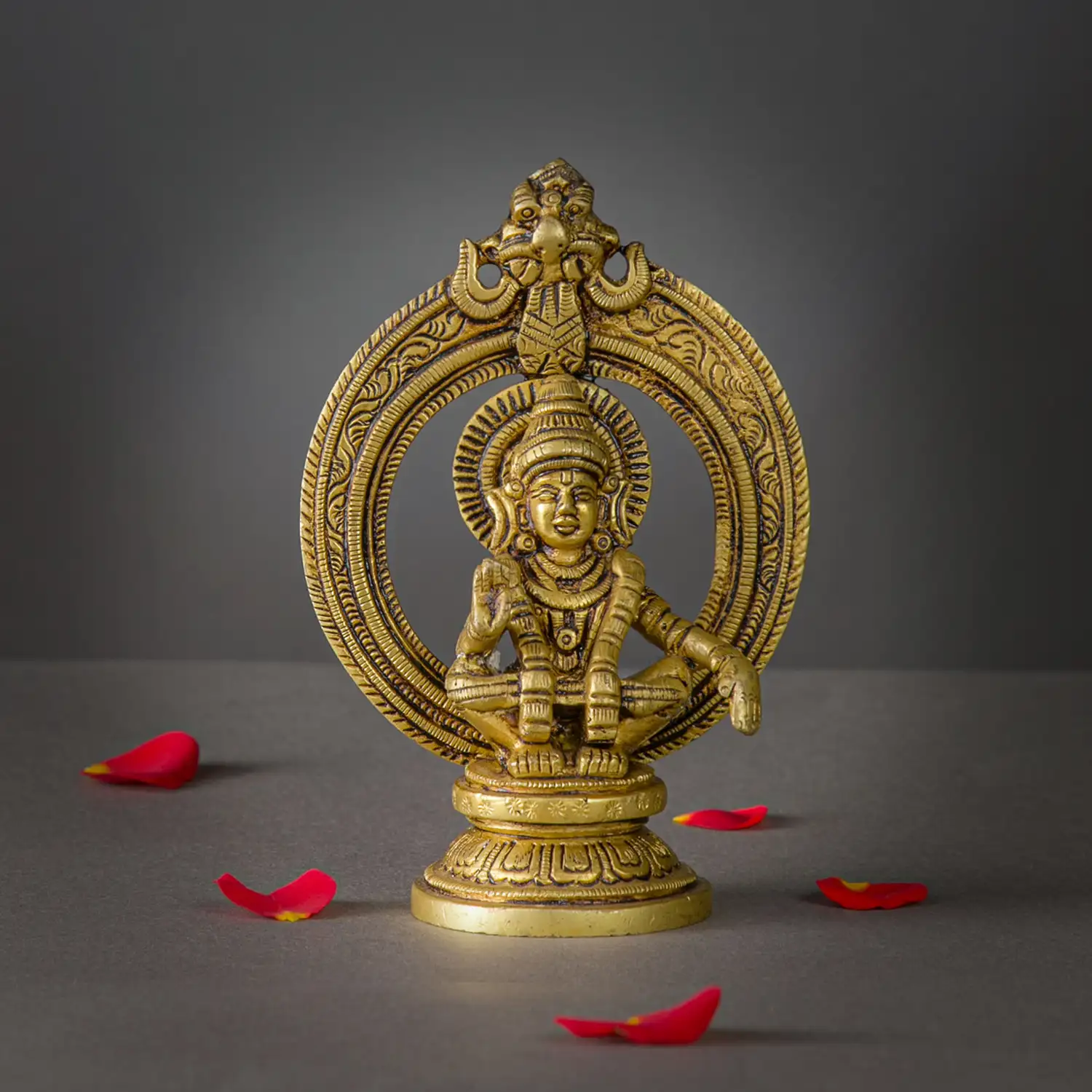 Brass Lord Ayyapan With frame 5 inches - image 1