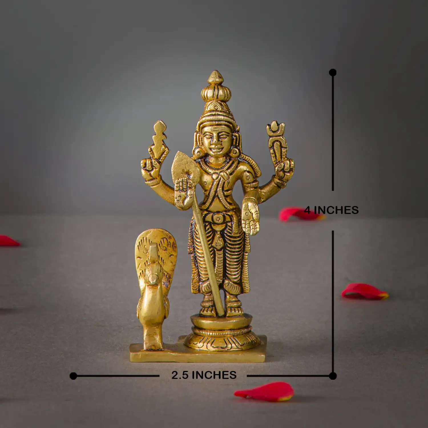 4 inches brass lord Murugan idol - image 5