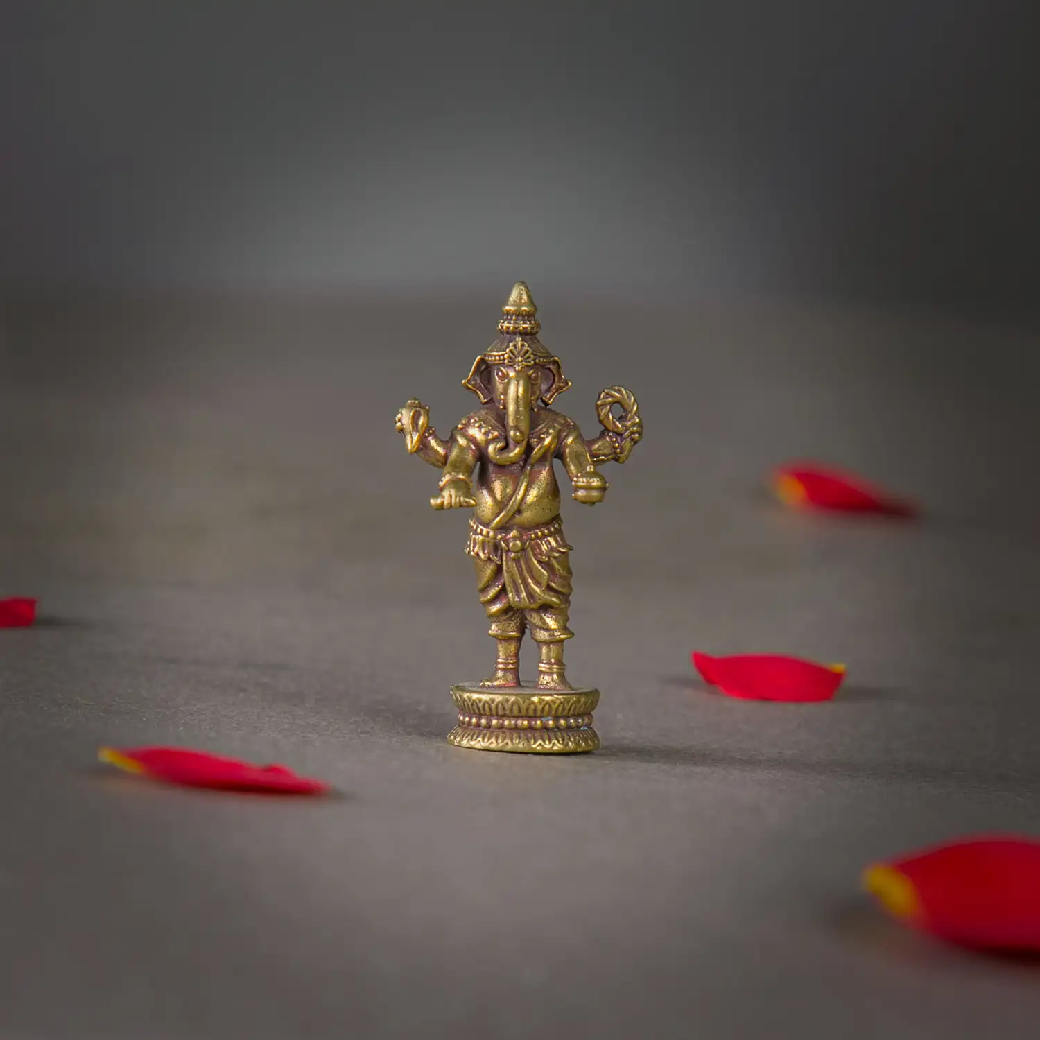 1 inch Mini Brass standing Ganesha idol
