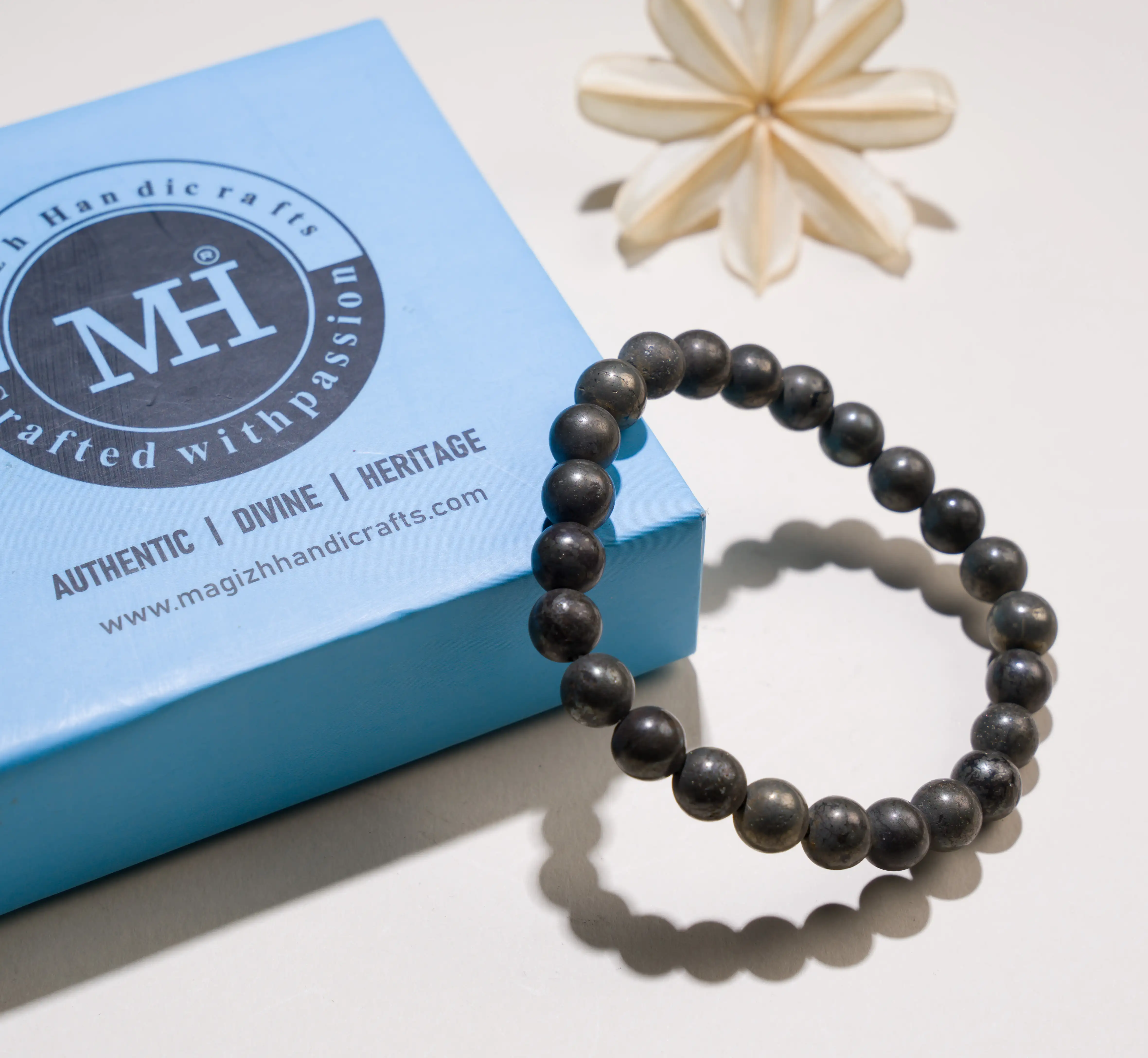 8mm Pyrite Crystal Stone Bracelet - image 3