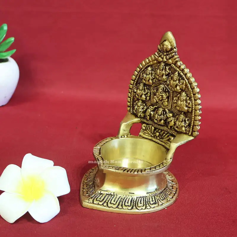 5 inches Brass Ashta Lakshmi Lamp - image 3