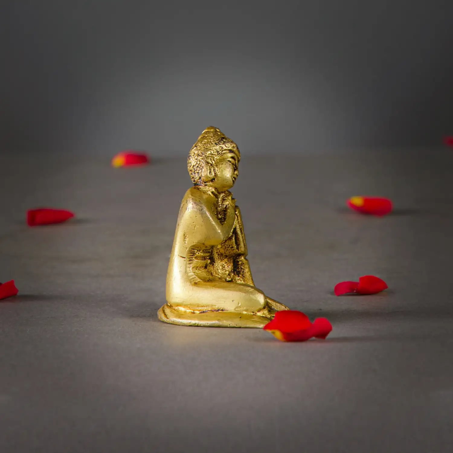 2 inches Mini Brass Resting Buddha Idol - image 2