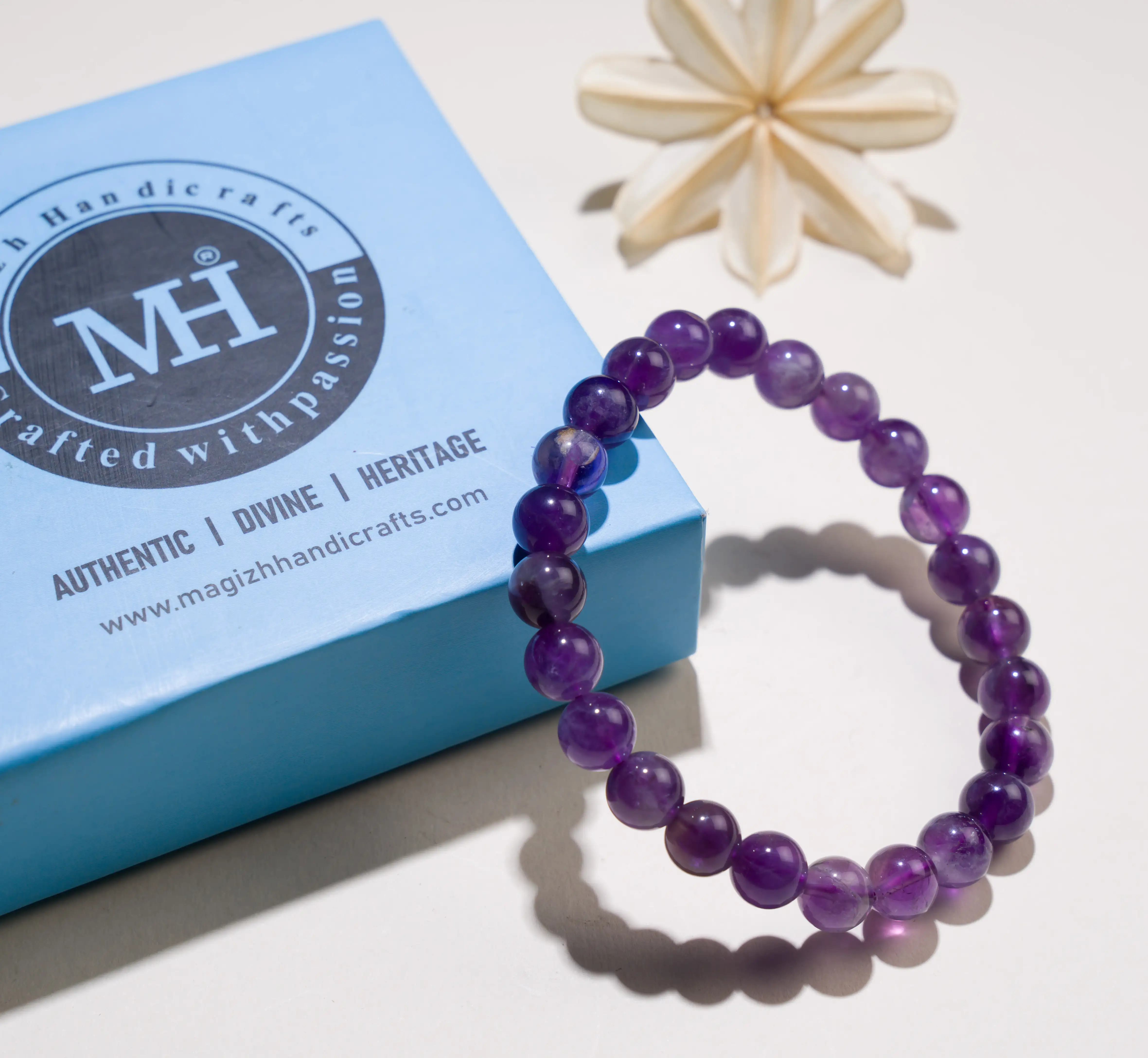 Natural Amethyst -8mm Crystal Bracelet - image 3