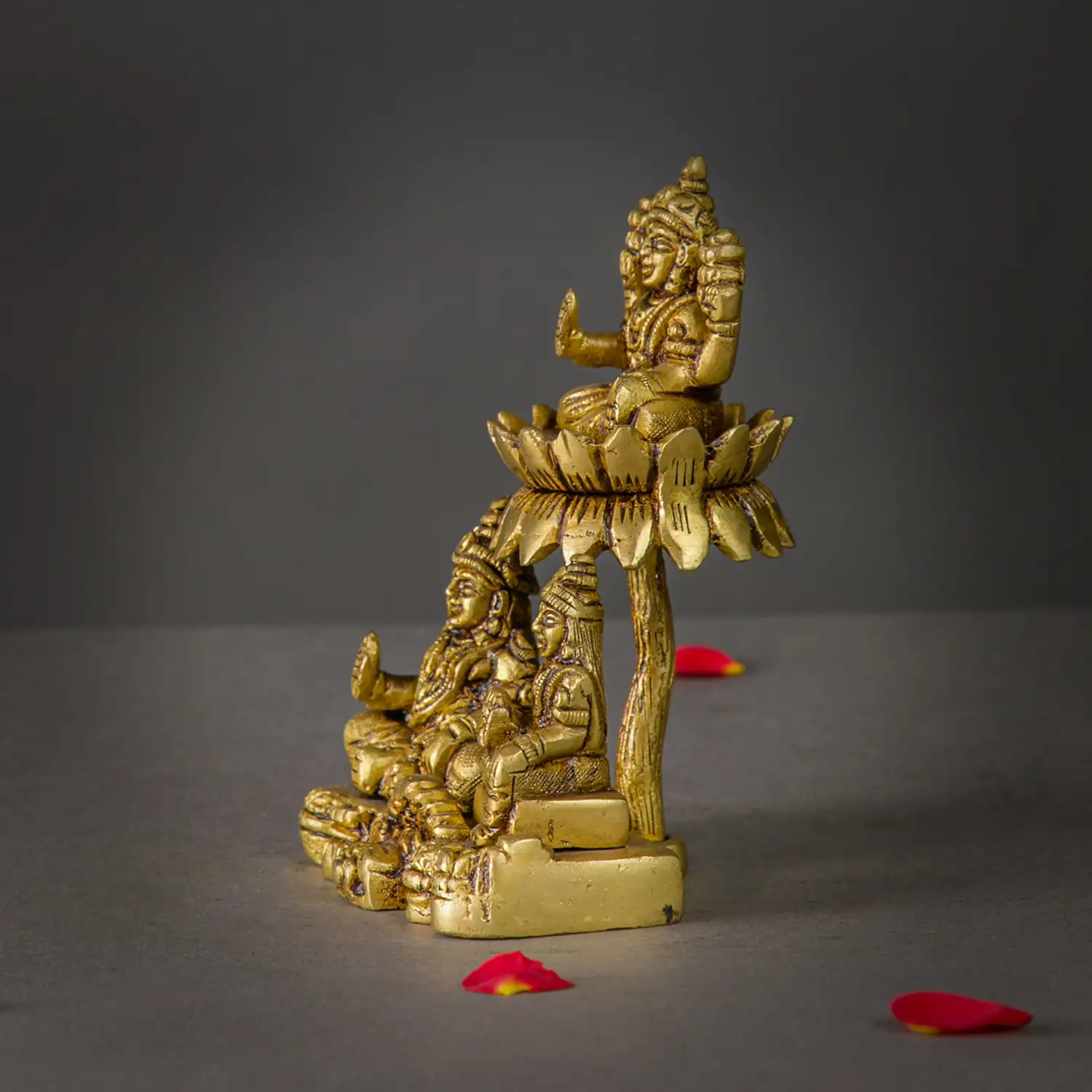 5 inches Brass Kuber Goddess Chithirini and Lotus Lakshmi idol - secondary