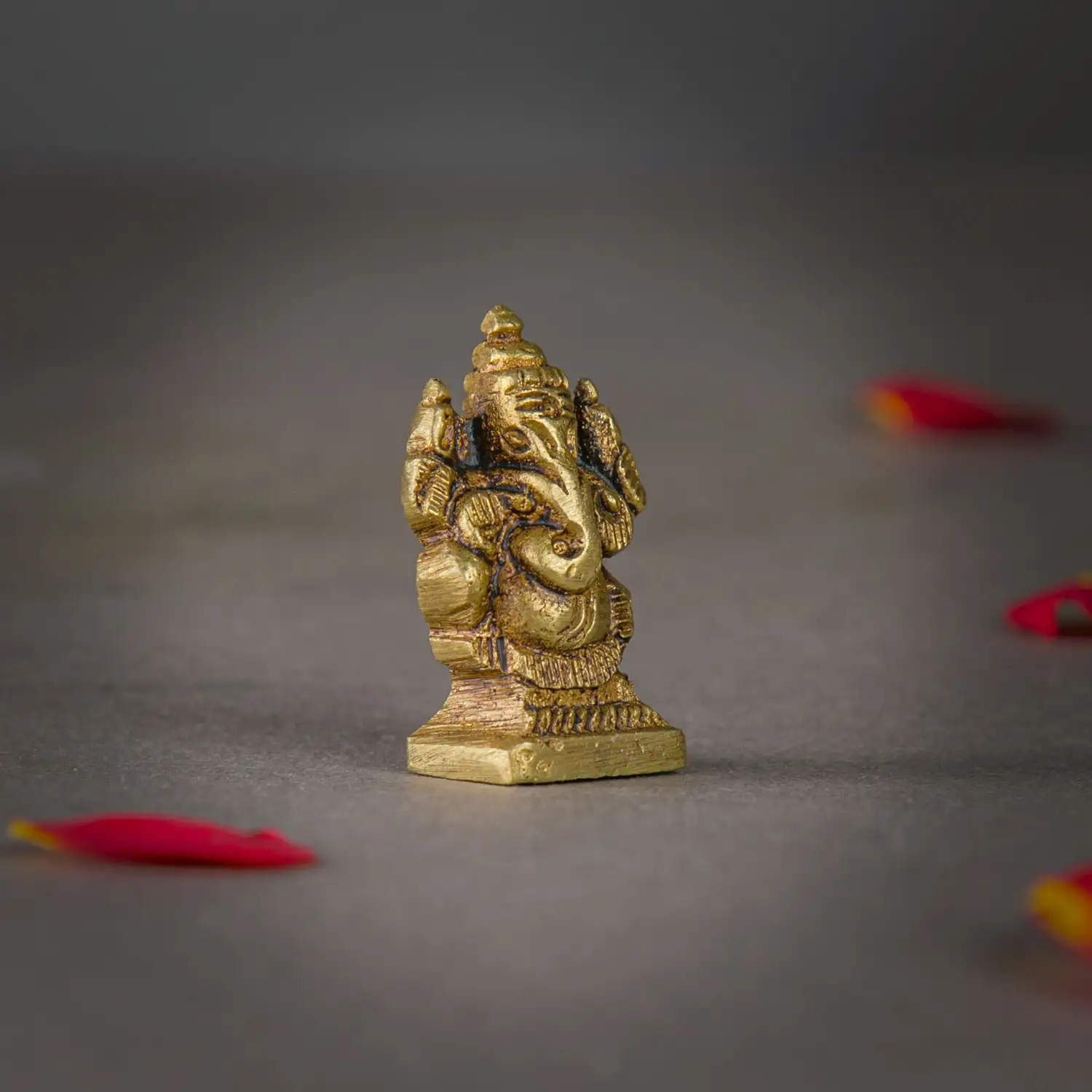 1.5 inches Brass Ganesha miniature idol SC - secondary