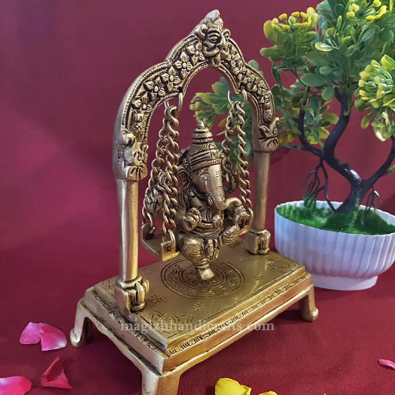 8 inches Brass Swing Ganesha idol - SC - image 3