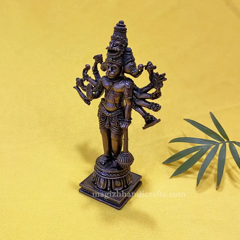 4.5 inches Copper Panchamukhi Hanuman idol - image 4