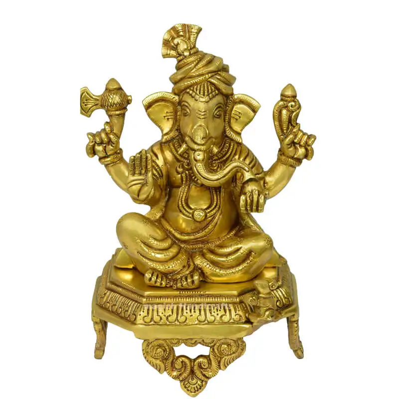 9 inches Pagdi Ganesha Idol SC - secondary