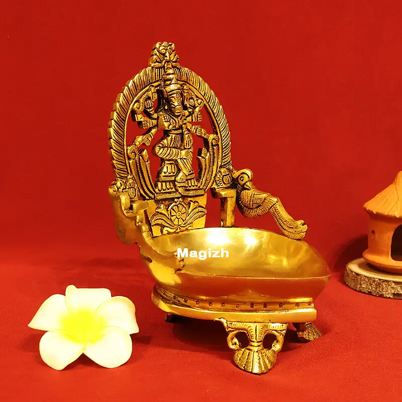 Brass Varahi amman Lamp - 7 inches - image 4