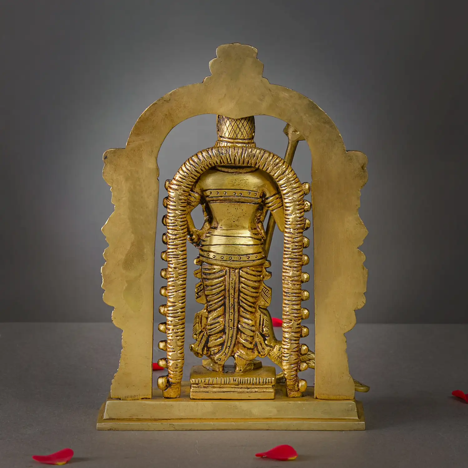 Brass Murugan Malaysia Murugan with Thiruvachi idol - 8.5 inches - image 4