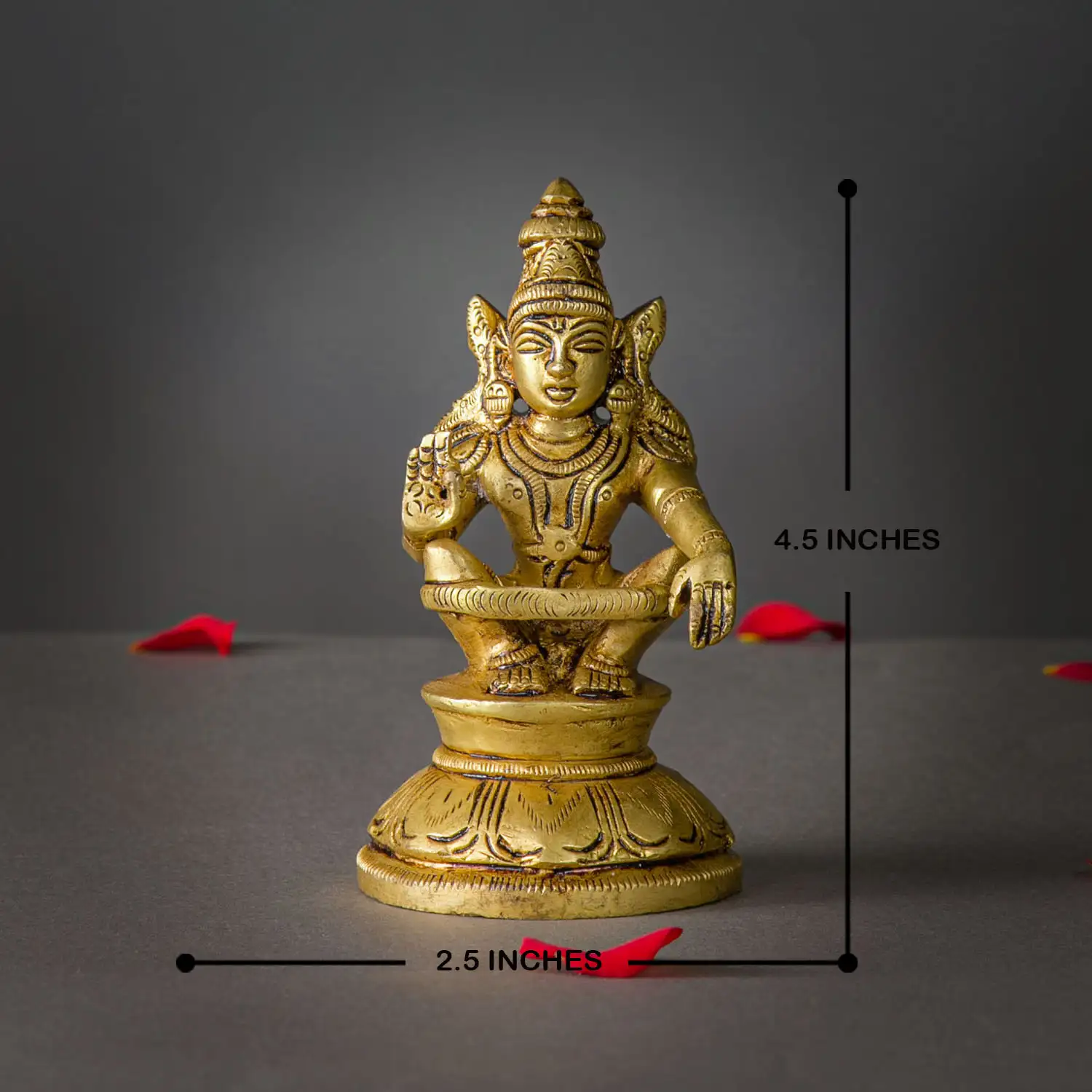 4.5 inch Brass Ayyappan Swamy Idol - image 5
