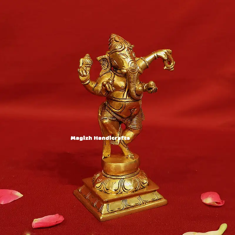 Brass Dancing Ganesha 6 inches - image 3