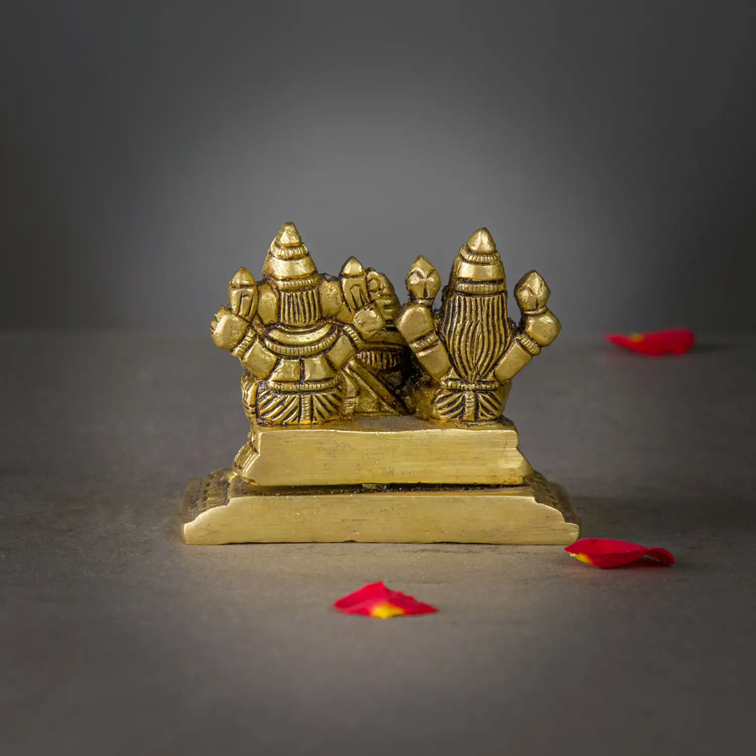 Brass Ganesha Kuber and Lakshmi idol - 2 inches - image 4