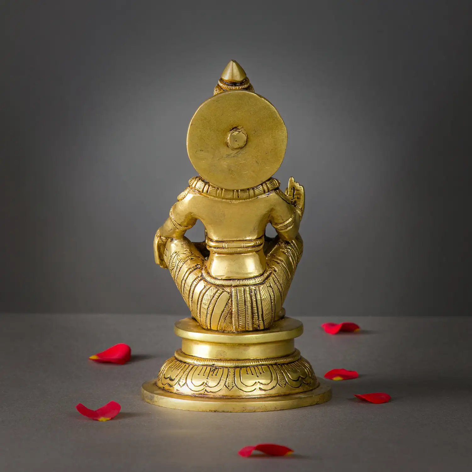 6 inch Brass Ayyappan Swamy Idol with mala - image 4