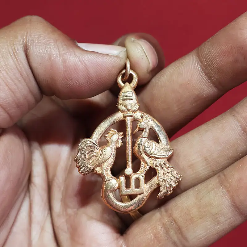 Tamil Om Vel Mayil Seval Aimpon Pendant